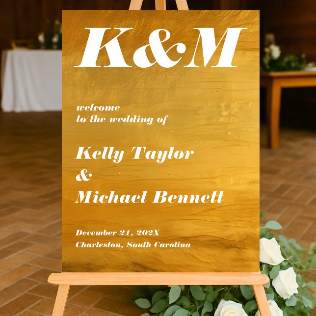 Moderne Goldfolie Blick Winter Willkommen Acrylschild (Von Creator hochgeladen)