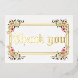 Moderne Goldfolie Hochzeit danke Karte