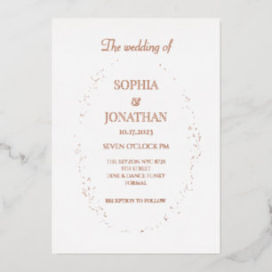 Moderne Goldfolie verlasse Hochzeitseinladung Folieneinladung