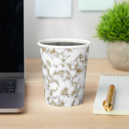 Moderne goldgraue Marmorpapierkups Pappbecher