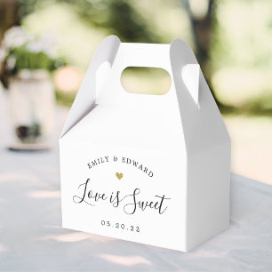 Moderne Goldherz-Hochzeit Liebe ist süß Geschenkschachtel