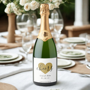 Moderne Goldherz-Hochzeitsbrautparty