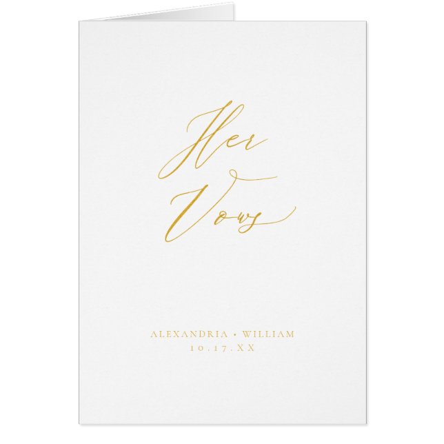 Moderne Goldkalligrafie Hochzeitskarte buchen (Vorne)