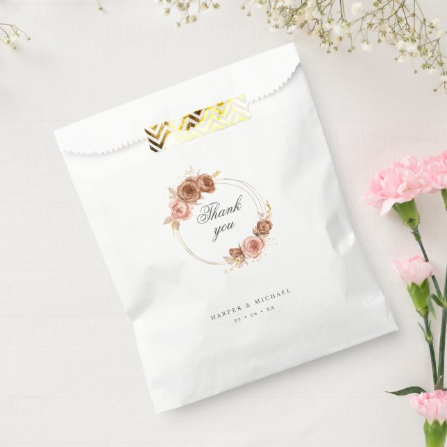 Moderne Goldkranz-Blume Vielen Dank Geschenktütchen (Versiegelt)