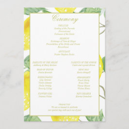 Moderne Goldlemon-Hochzeit Programm
