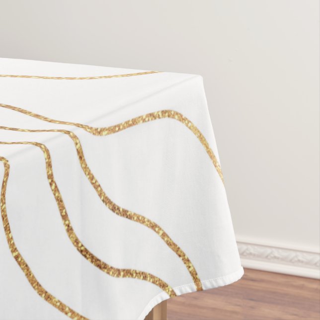 Moderne Goldlinien Minimalistisch Handgezeichnetes Tischdecke (Beispiel)