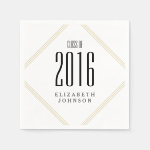 Moderne Goldlinien, personalisierter Abschluss Serviette