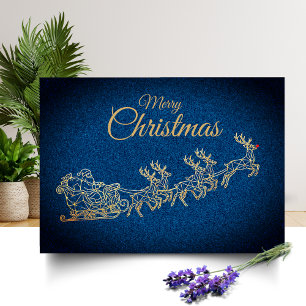Moderne Goldlinienkunst Weihnachtskarte Karte