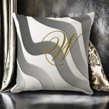 Moderne Goldmonogramm-abstrakte Schwarz-weiße Leit