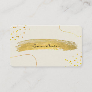 Moderne Goldpinsel-Malstrich Elegant Minimal Visitenkarte