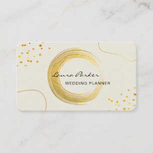 Moderne Goldpinsel-Malstrich Elegant Minimal Visitenkarte