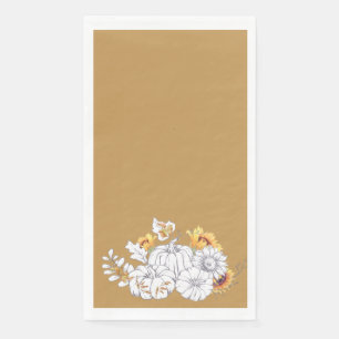 Moderne Goldpumpen und Sonnenblumen Serviette
