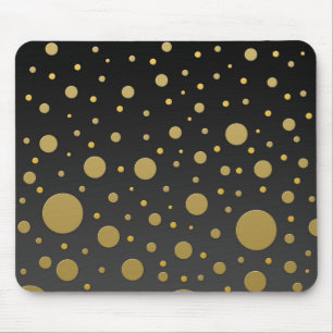 Moderne Goldpunkte auf schwarzem Hintergrund Mousepad