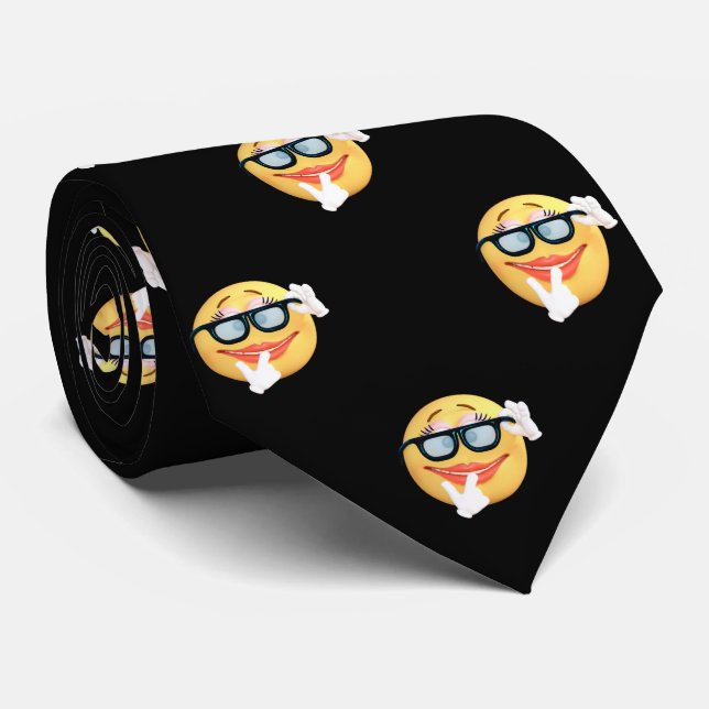 Moderne Goldpunkte, Emoji-Gesichter Krawatte (Gerollt)