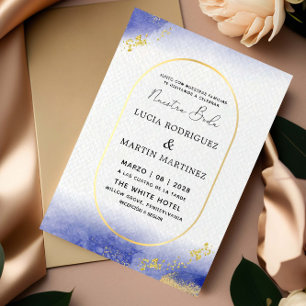 Moderne & Goldrahmen Unsere Hochzeit Einladung