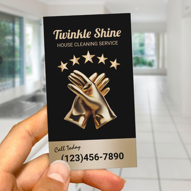 Moderne Goldreinigungshandschuhe Visitenkarte (Von Creator hochgeladen)