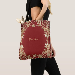 Moderne goldrote Blumen-Tasche Tasche