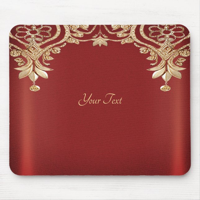 Moderne goldrote Blumenmauspad Mousepad (Vorne)