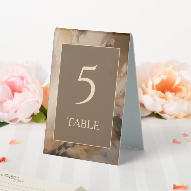Moderne Goldschokolade-Hochzeit Tischaufsteller (In Situ (Hochzeit))
