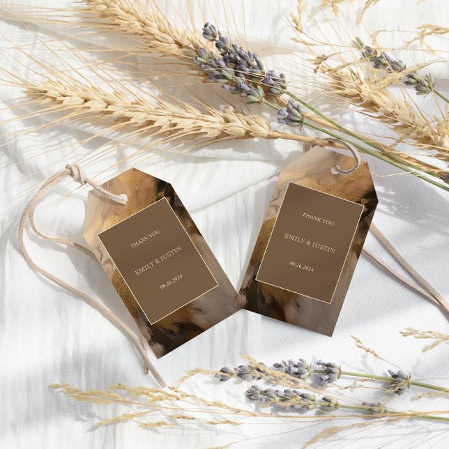Moderne Goldschokolade Kunsthochzeit Vielen Dank Geschenkanhänger (Von Creator hochgeladen)