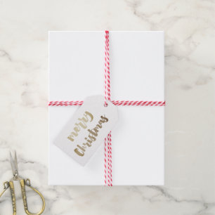 Moderne Goldschrift Frohe Weihnachten Geschenkanhänger