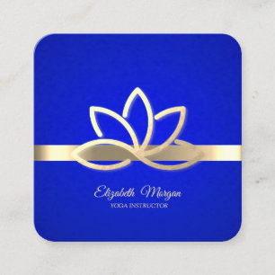 Moderne Goldstreifen, Gold-Lotus auf königlichem B Quadratische Visitenkarte
