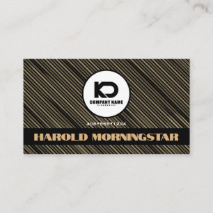 Moderne Goldstreifen QR und Logo Visitenkarte