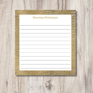Moderne Goldtextur-Rahmenlinie mit individuellem N Notizblock