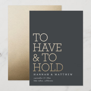 Moderne Goldtypografie-Hochzeit zu haben und abzuh Save The Date