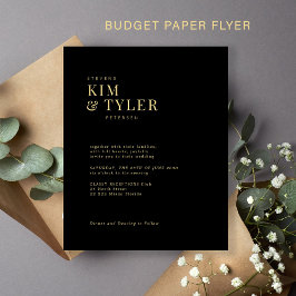 Moderne Goldtypografie-Hochzeitseinladung Flyer
