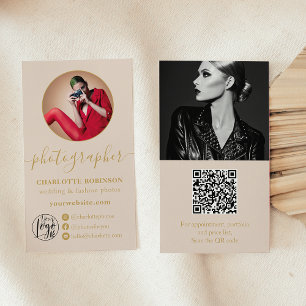 Moderne Goldwäsche Foto qr Logo-Fotografen Visitenkarte
