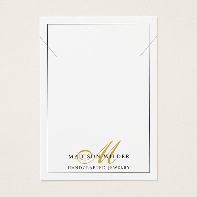 Moderne goldweiße Mit Monogramm Schmuckverkleidung (Vorderseite)