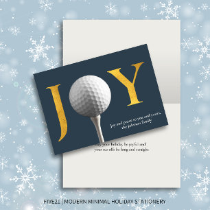 Moderne Golf Joy & Peace Falten Navy Blauer Weihna Feiertagskarte