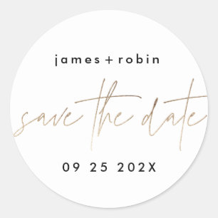 Moderne Golfregion Elegante Moderne Hochzeit Runder Aufkleber