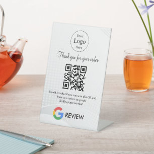 Moderne Google Bewertungen QR-Code-Tischschild Sockelschild