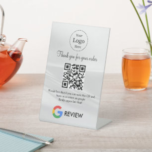 Moderne Google Bewertungen QR-Code-Tischschild Sockelschild