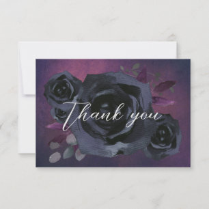 Moderne Goth Lila Black Rose Dankeskarte
