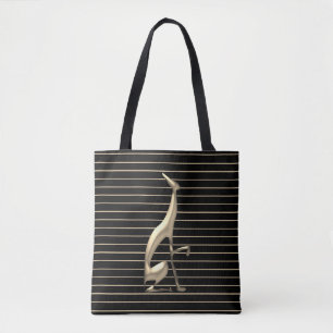 Moderne gotische Dogge Gold und Schwarz Tasche