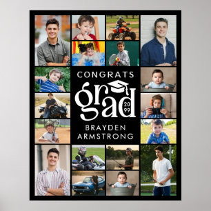 Moderne Grad 18 Foto Collage Fett Typ Cap Poster