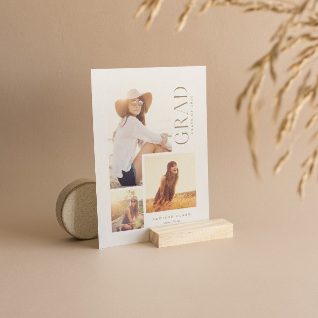 Moderne Grad 3 Foto Collage Gold Ankündigung (Von Creator hochgeladen)