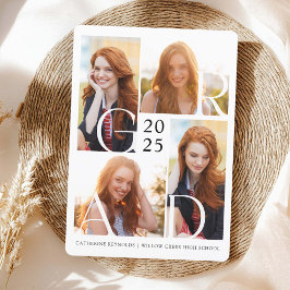 Moderne Grad 4 Fotos Einfache Abschluss Einladung