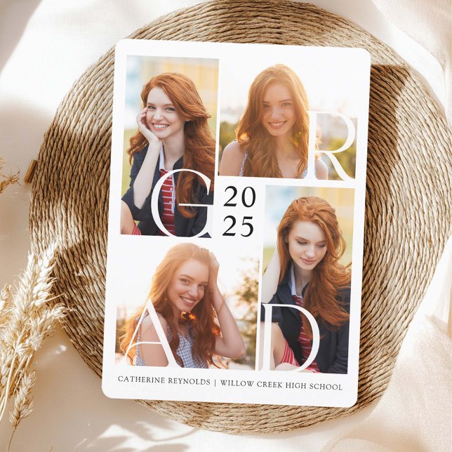 Moderne Grad 4 Fotos Einfache Abschluss Einladung (Von Creator hochgeladen)