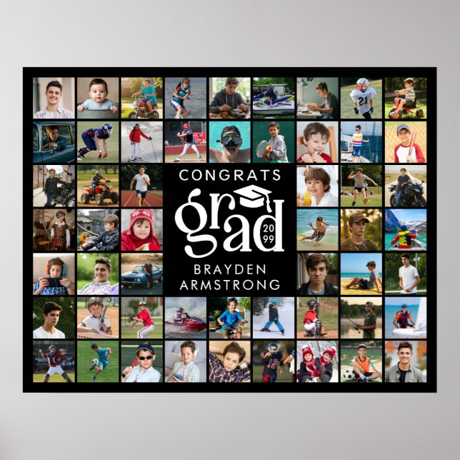 Moderne Grad 54 Foto Collage Fett Typ Cap Poster (Vorne)