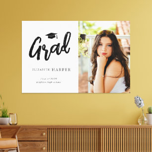 Moderne Grad Brush Schrift Foto Abschlussfeier Leinwanddruck