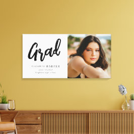 Moderne Grad Brush Script Foto Abschlussfeier Leinwanddruck