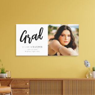 Moderne Grad Brush Script Foto Abschlussfeier Leinwanddruck