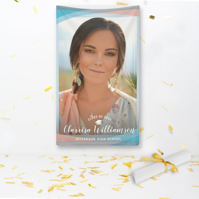Moderne Grad Foto Stilvolle Frame Graduation Party Banner (Von Creator hochgeladen)