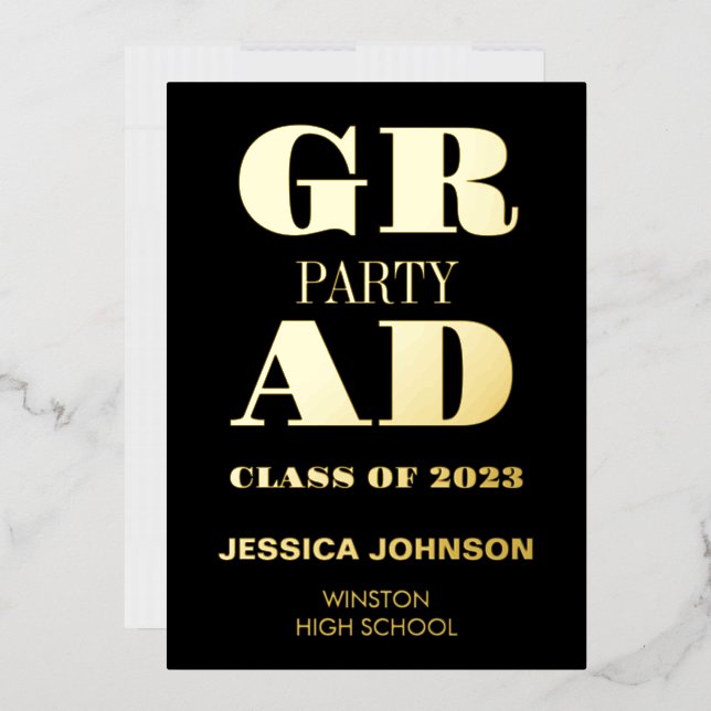 MODERNE GRAD PARTY FOIL INVITATION (Enveloppe)