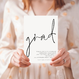 Moderne Grad-Schwarze-Script-Graduierungspartei Einladung