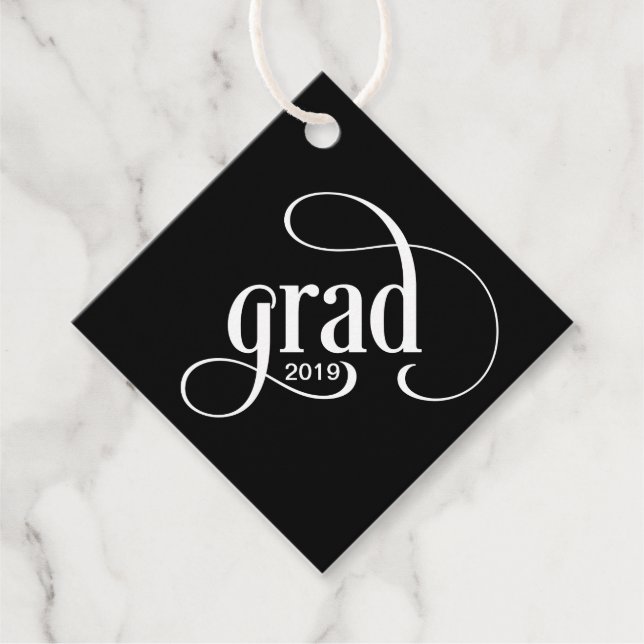 Moderne Grad Typografie mit Klassenjahr Geschenkanhänger (Vorderseite)